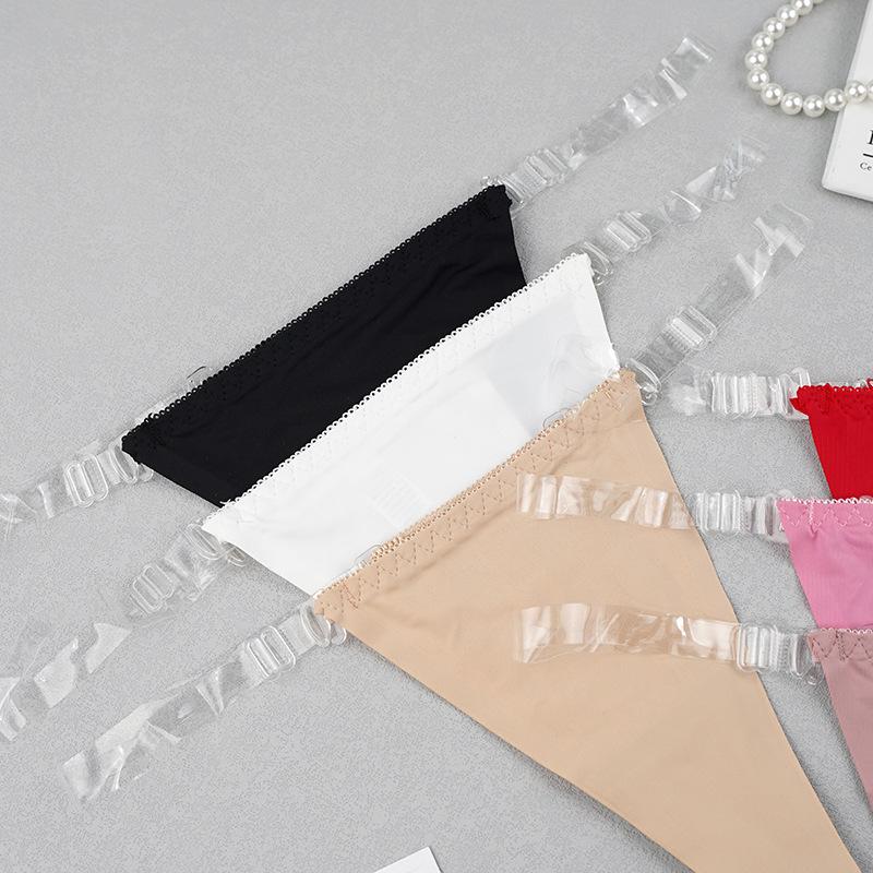Женские бесшовные трусики Ice Silk с прозрачным поясом и Т-образной спинкой, регулируемые женские стринги