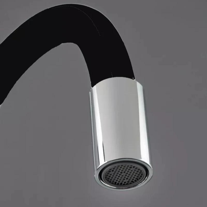 Силиконовая трубка, кухонный смеситель для раковины, кран для горячей и холодной воды, поворотный на 360 градусов, гибкий шланг, кран для установки на столешницу, с одним отверстием