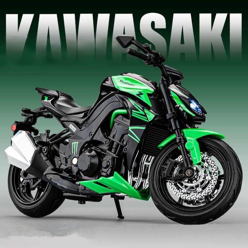 1/12 Kawasakis Ninja Z1000 Сплав Модель Спортивного Мотоцикла Литые Металлические Игрушки Модель Мотоцикла для Уличных Гонок Звук Свет Детский Подарок