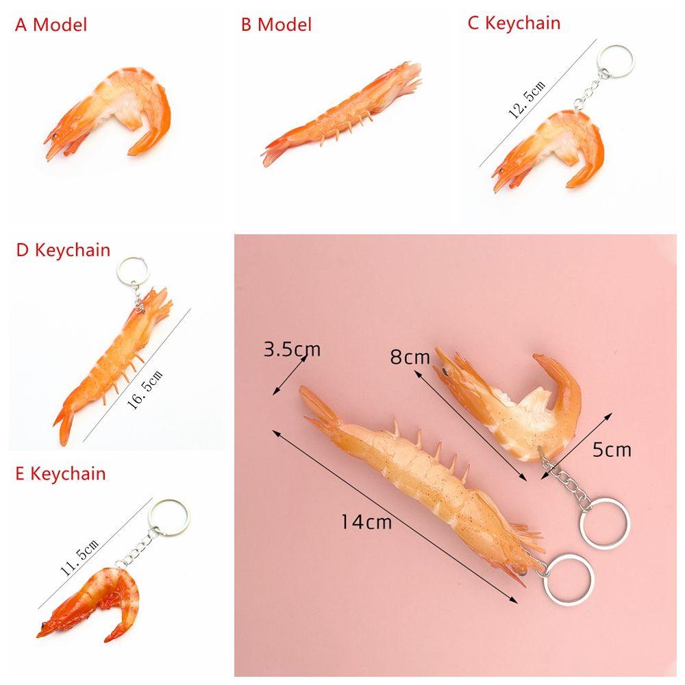 Toy Sea Animal Bag Pendant Backpack Ornament Simulation Imitation Food Keychain Shrimp Keychain PVC