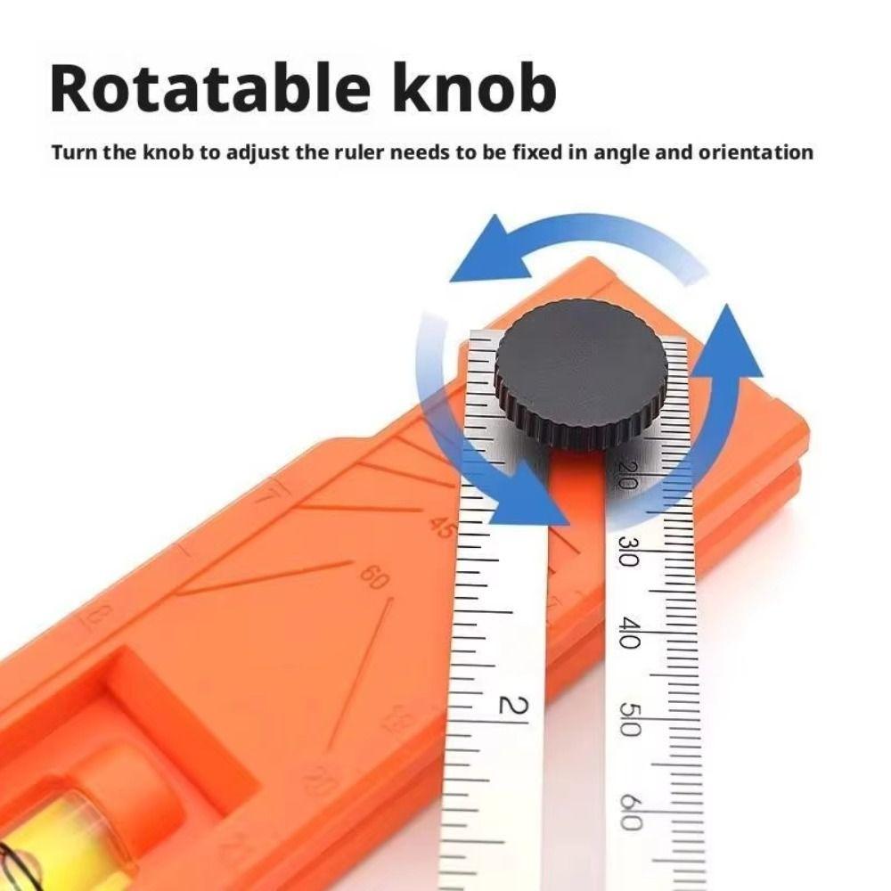 Multi-Function Marking Protractor Foldable Depth Measuring Tool Folding Ruler Building Projects