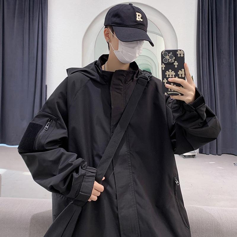 Jacket Jacket for Men Spring and Autumn New Style Harbor Wind Spring Baseball Suit for Male Teenagers Handsome Cardigan Hooded Coat