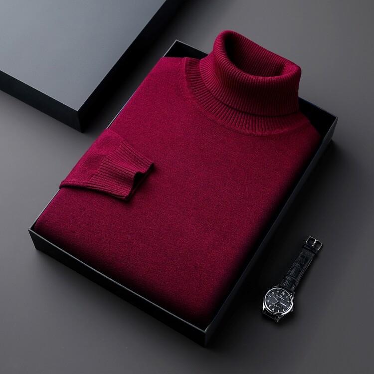 Свитшот мужской катышки вязаный водолазка свитер Slim Fit длинный рукав пуловер тренд мужская одежда