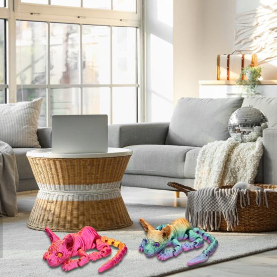 3D-печатная фигурка лысого кота с подвижными суставами Фигурка кошки-сфинкса с шарнирным соединением