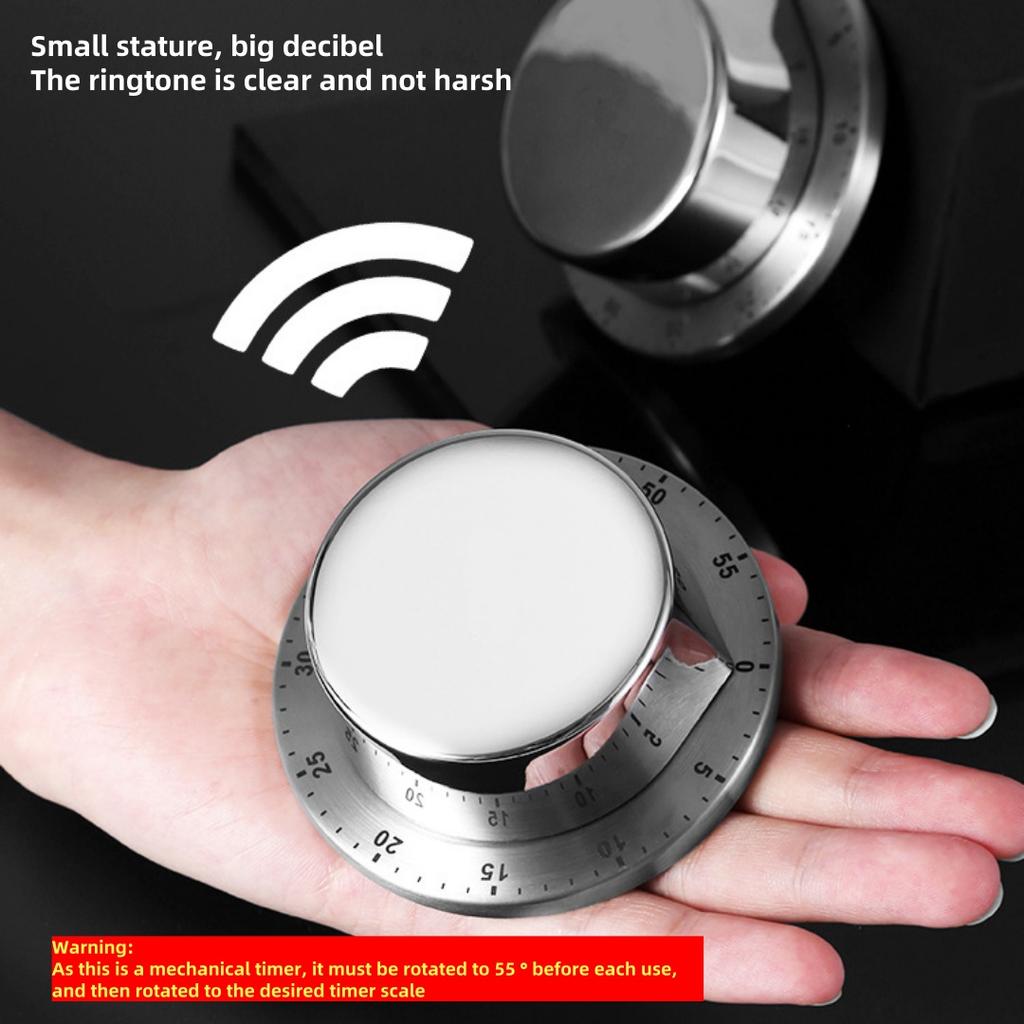Stainless Mechanical Timer Magnetic Alarm Clock Countdown Timer Baking Kitchen Cooking Study Time Management Reminder Clock3