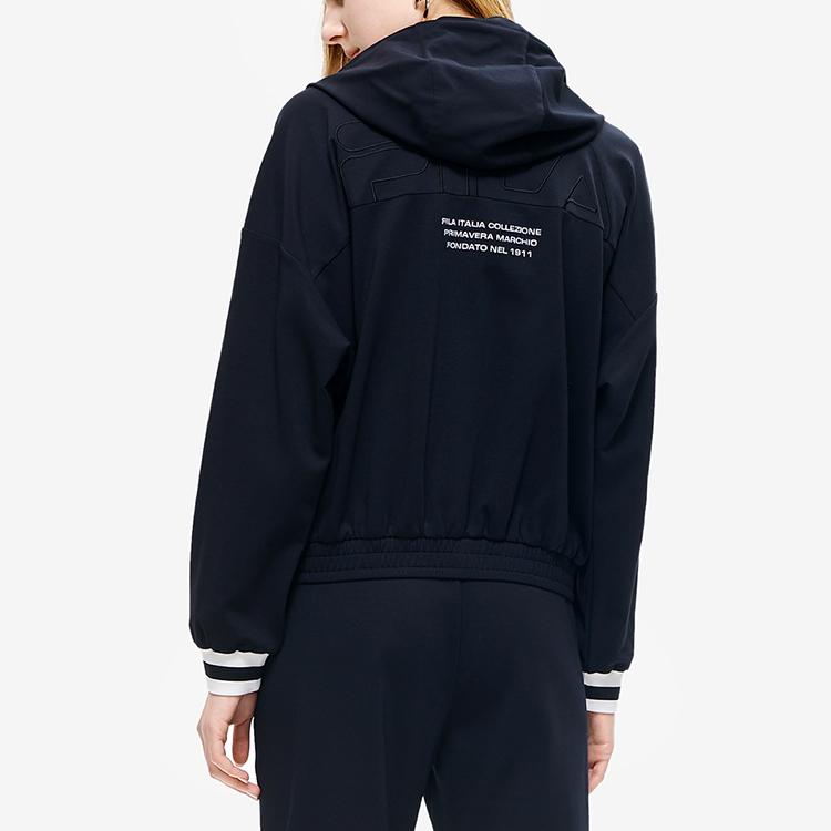Fila Однотонное повседневное вязаное худи для женщин, верхняя одежда, черное F11W229501F-BK