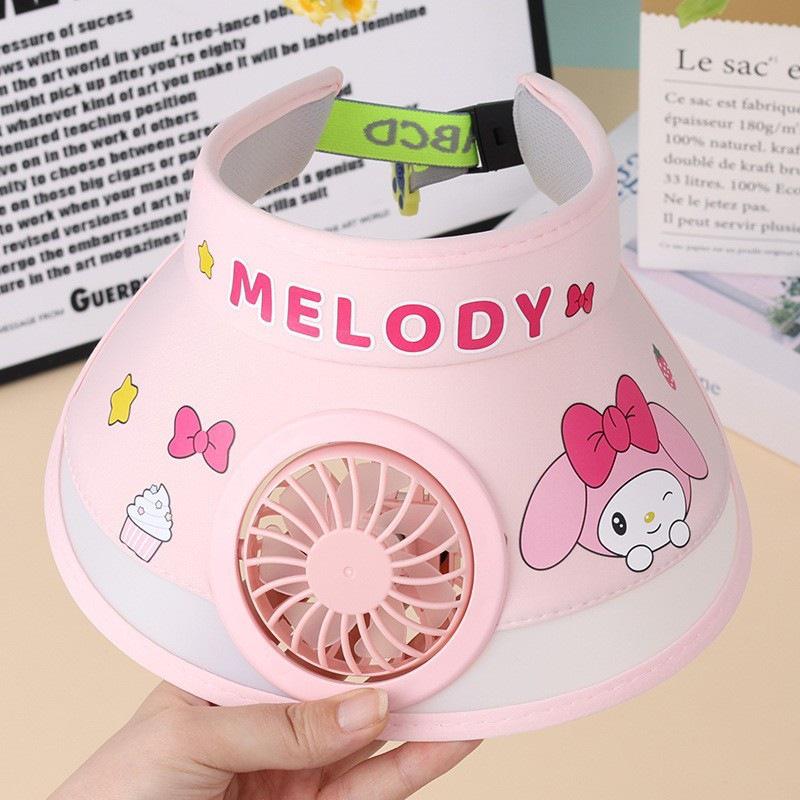 Детская летняя шляпа от солнца Sanrio с защитой от УФ-лучей и вентилятором