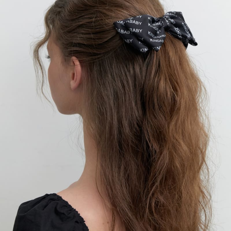 KINDABABY kinda lace layered ribbon pin - black