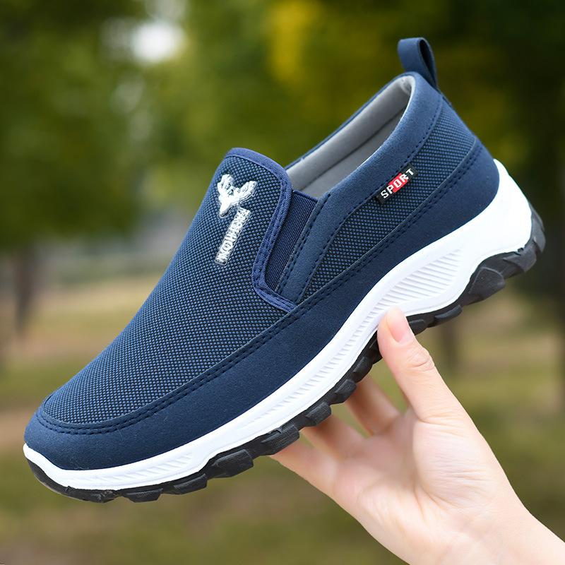 New Old Beijing Cloth Shoes Men's Leisure Walking Shoes Low Side Soft Flat Bottom Canvas Material Running Sneakers Outdoor