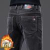 Men's Fleece-Lined Corduroy Business Casual Pants - Straight-Leg Trousers for Dad, Winter Style