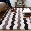 Plush Wave Pattern Carpet Living Room Bedroom Bedside Rug Soft Warm Three Colours Patchwork Home Decor Carpet