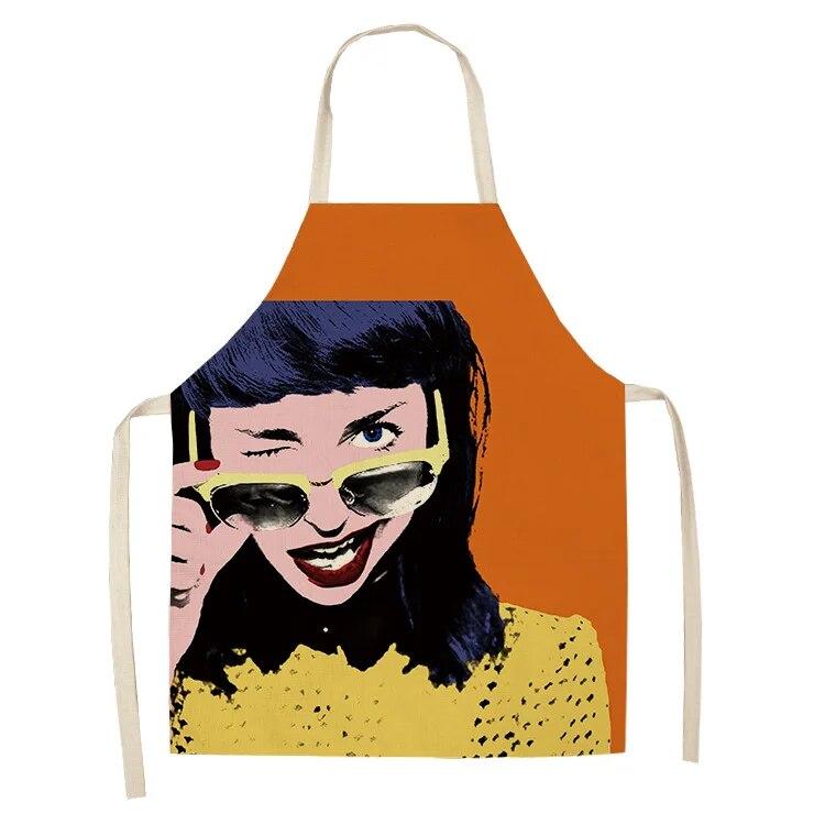 Home Cartoon Character Household Anti-fouling Apron Cloth Art Kitchen Housework Cleaning Oil-proof Smock Delantal Cocina Tablier