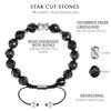 Premium Natural Stone Braided Power Stone Nuumite Ancient 10mm Amulet [AWNL] Men's Bracelet, Black, Stone, Beads, Drawstring,