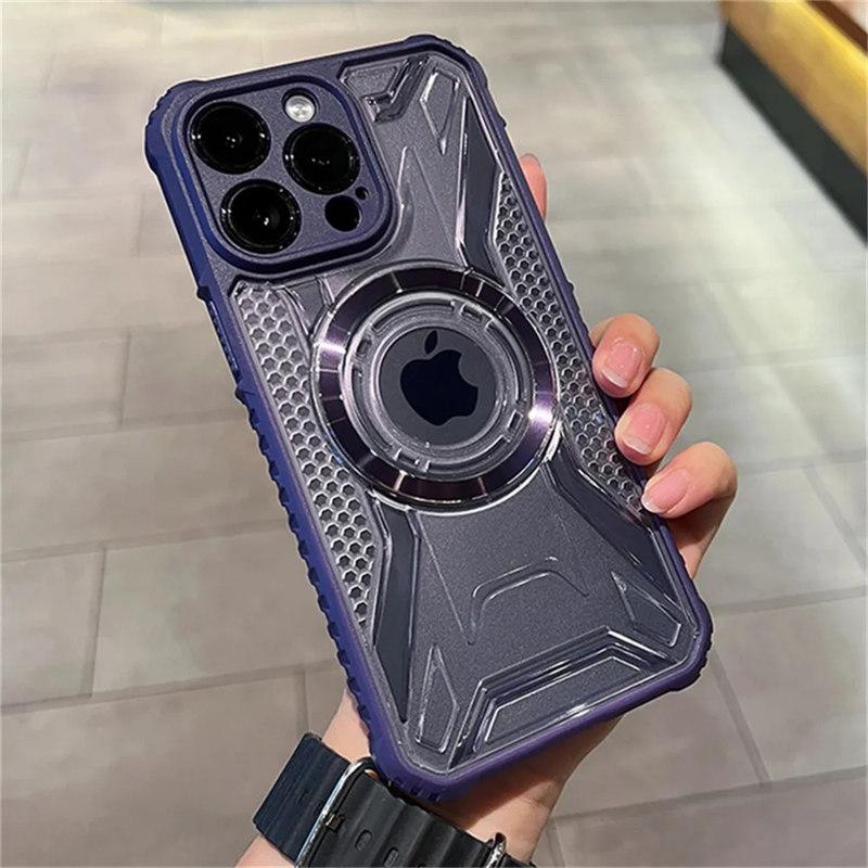 Противоударный гибридный бампер для Magsafe, магнитный чехол для беспроводной зарядки для iPhone 11, 12, 13, 14 Pro Max Plus, жесткий прозрачный чехол для телефона