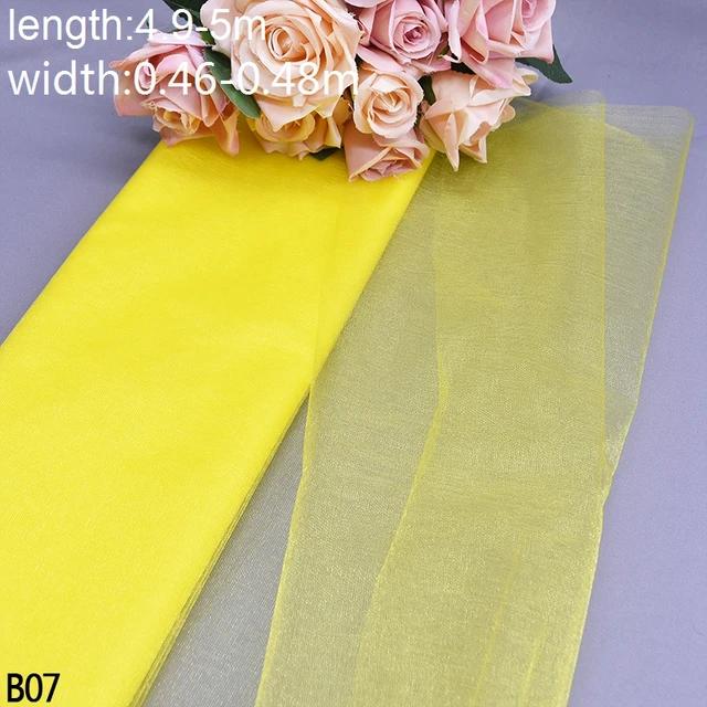 New 5/10m Tulle Wedding Organza Roll Sheer Crystal Organza Fabric for Wedding Decoration Mariage Yarn Birthday Event Party Suppl