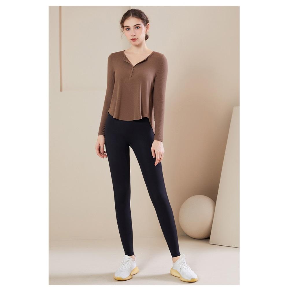 Свободная футболка для фитнеса и йоги с длинным рукавом, быстросохнущая накидка, новинка осени, универсальный топ с нитью для спортивного фитнес-костюма для женщин