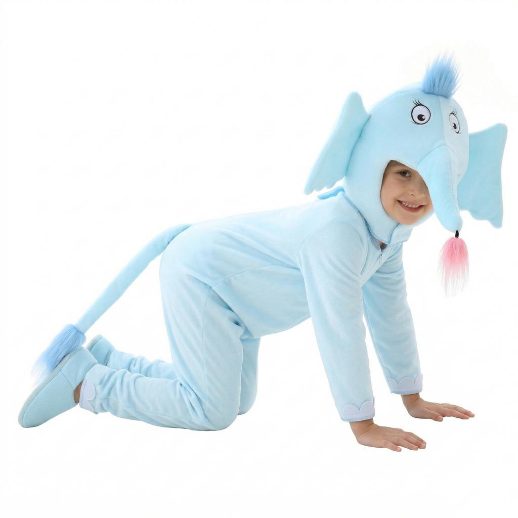 Kids Blue Elephant Costume Book Day Role Play Outfit Halloween Cosplay World Book Day Party Dress