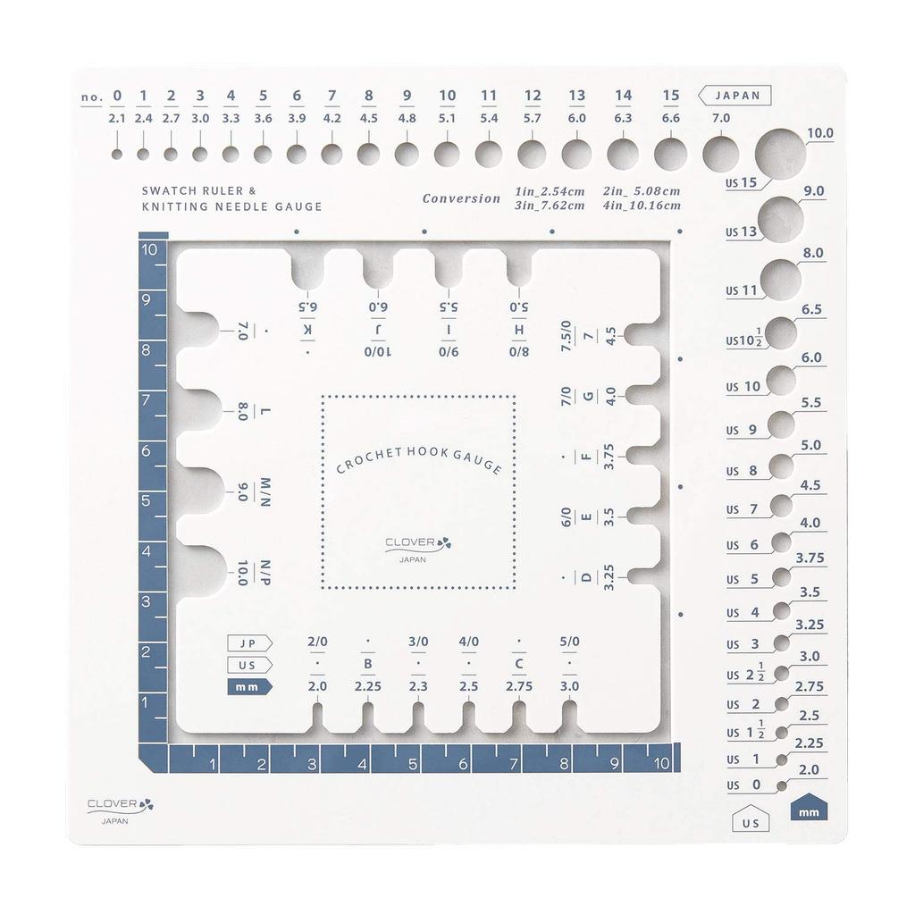 Clover Knit Gauge Knitting Supplies White "Trio" 55-803