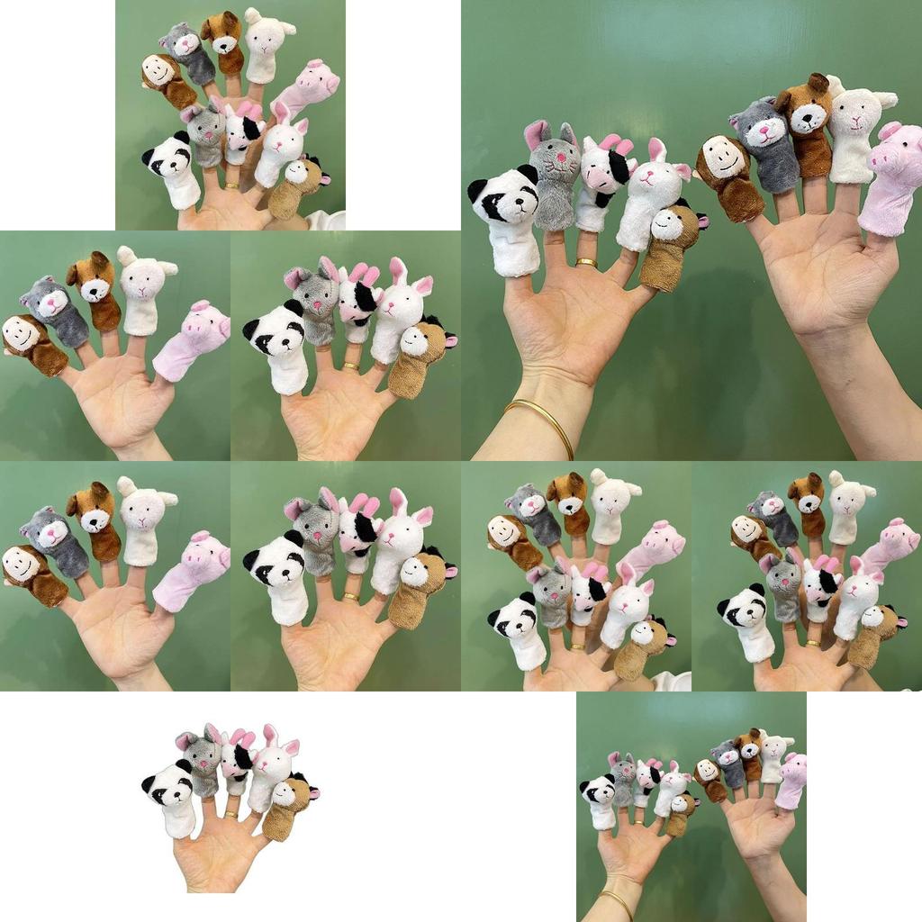 Милый плюшевый набор игрушек-пальчиковых кукол в виде кролика для детей, мягкий короткий плюш, наполнитель белый 9 см
