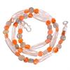 Natural Crystal Carnelian Labradorite Gemstone Smooth Beads Necklace 17" UB-3326 UB-3326