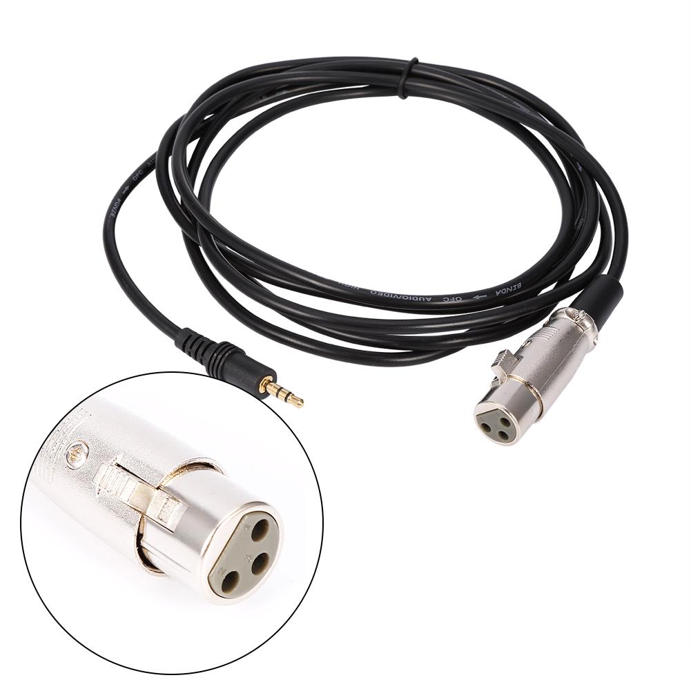 10FT 3 Pin XLR Connector Female To 18" 3.5mm Male Stereo Jack Microphone O Cord Cable
