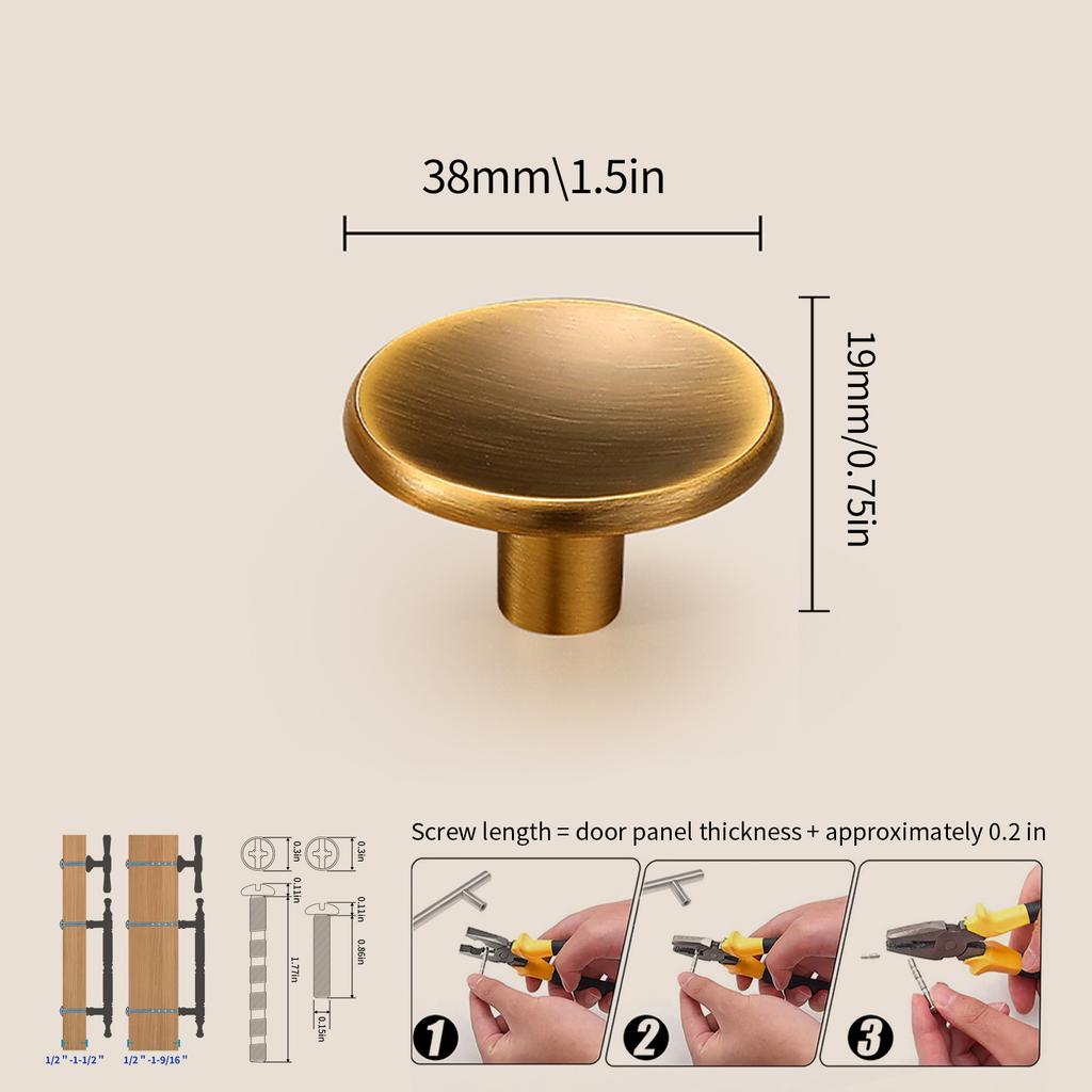 Modern Single-Hole Zinc Alloy Round Pulls Cupboard Wardrobe TV Cabinet Entryway Cabinet Nightstand Handle Furniture Hardware