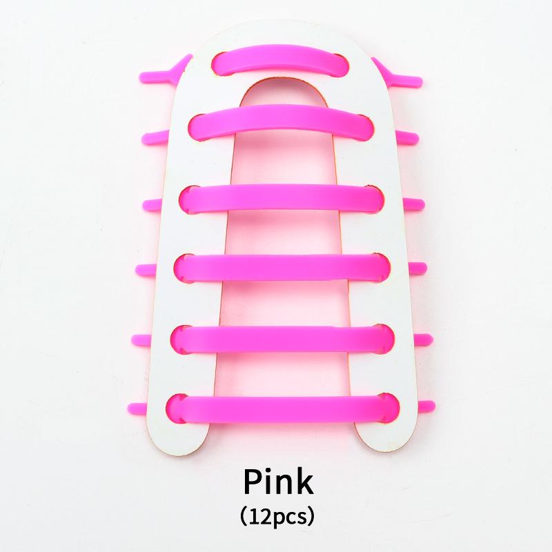 NO.8 12Pcs Silicone Shoelaces for Shoes Elastic Laces Sneakers No Tie Shoe Laces Kids Adult Rubber Shoelace One Size Fits All Shoes