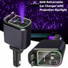 4-in-1 Retractable Starry Sky Top Fast Car Charger Dual 80cm/31 Inch Long Retractable Cable Car Charger Car Plug Adapter with RGB Light Effect