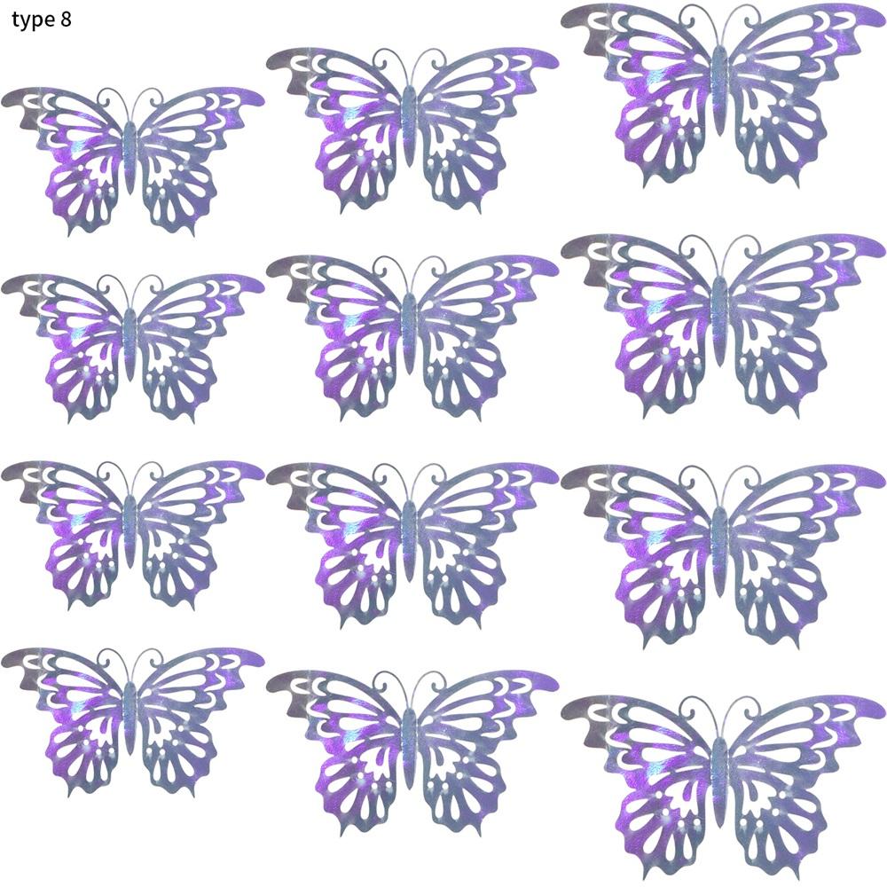 Фавор Металлическая Текстура Полые Бабочки Наклейки На Стену Искусство Мираж Цвет 3D Фантастические Бабочки Наклейки