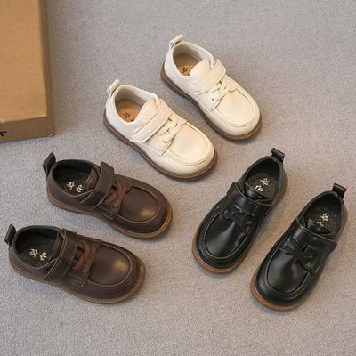 2025 весна и осень корейская версия детской кожаной обуви модная детская обувь для малышей обувь для мальчиков мягкая подошва одинарные туфли однотонные повседневные туфли для девочек