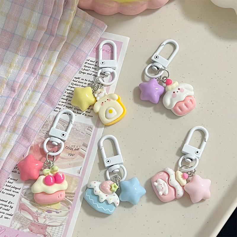 Милый мультяшный брелок для ключей с изображением медвежонка, изысканный брелок, подвеска, универсальный рюкзак, украшения, аксессуары, подарки