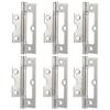 6PCS Stainless Steel Hinge Mute Door Window Flat Open Hinge Furniture Hardware Accessories