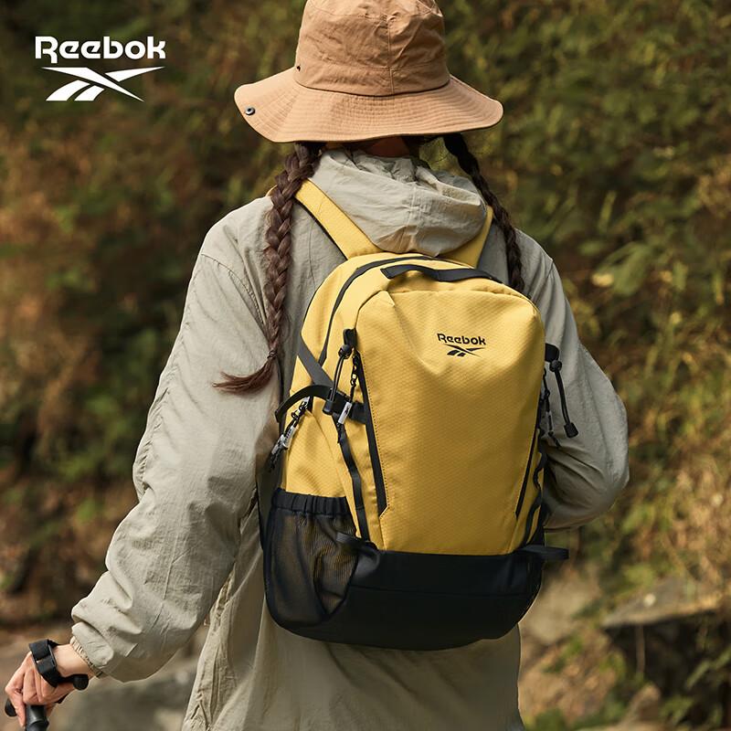 Reebok Lightweight Sport Backpack, Hiking, Outdoor Travel, Water-Resistant, Yellow, 19L