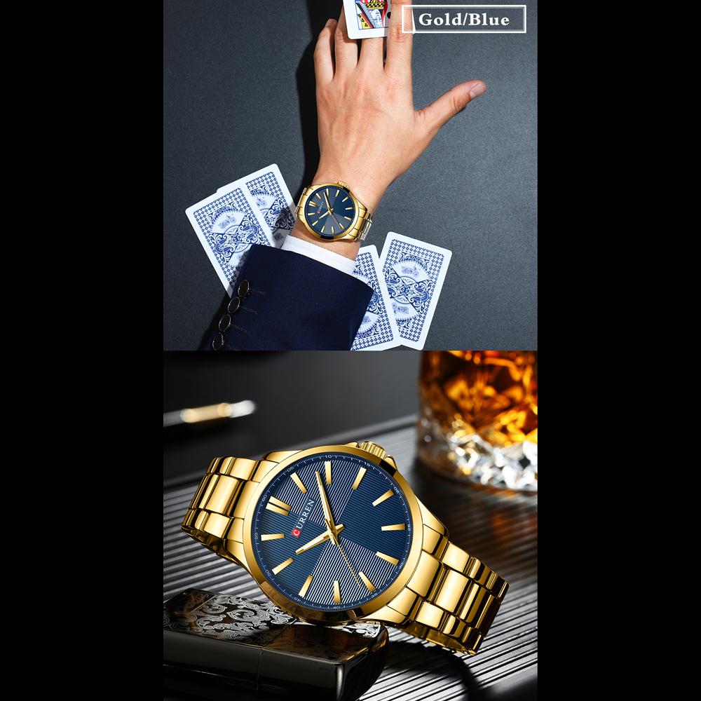 CURREN Мужские часы Роскошные брендовые модные деловые мужские часы из нержавеющей стали Кварцевые наручные часы Мужские водонепроницаемые часы