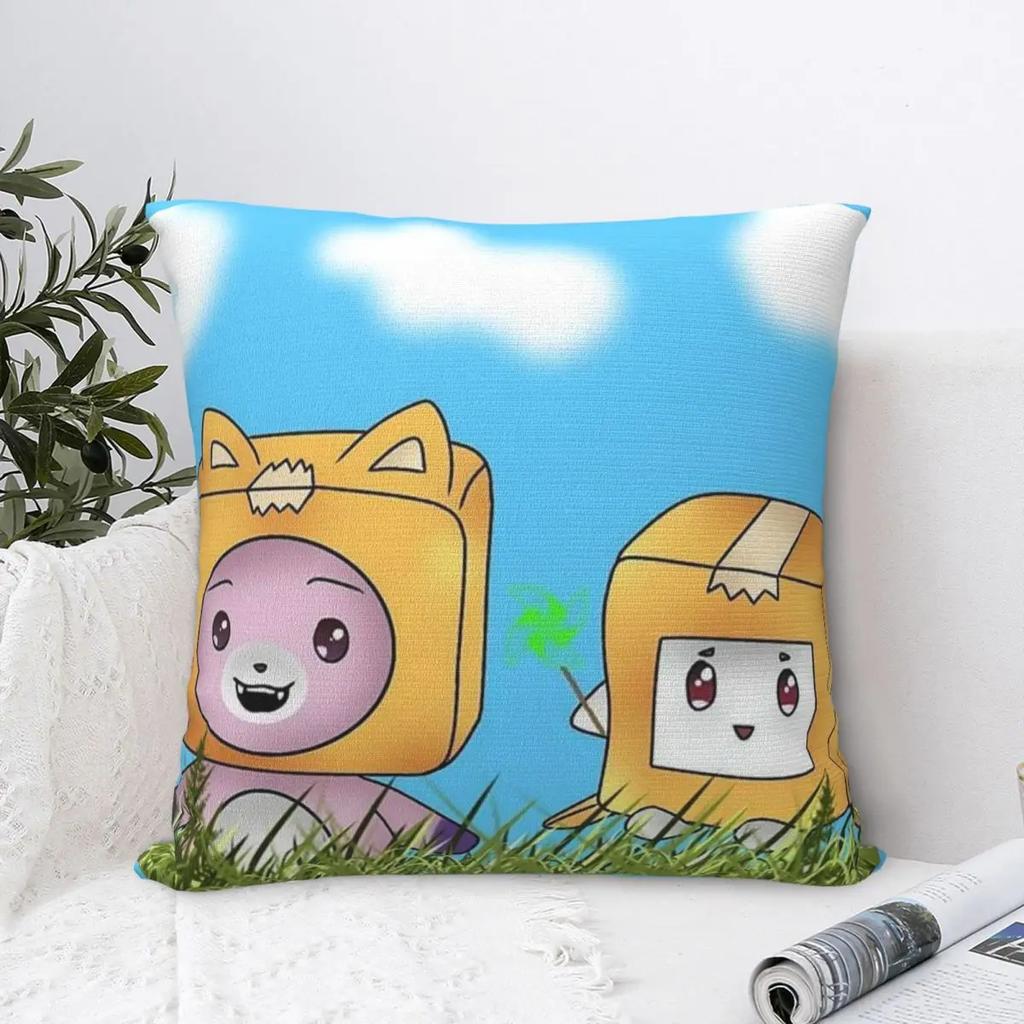 Foxy Boxy Pillowcase Polyester Cushion Cover Decoration Cute Cartoon Pillow Case Cover Home Zippered