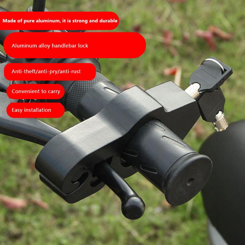 1Pc Motorcycle Handlebar Lock Handlebar Brake Handle Solid Lock Imitating Steal Lock Pull Rod Atv Dirt Street Bikes Anti Theft