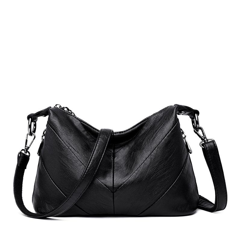 Women Bag Female Messenger Bag Solid Color Soft Leather PU Shoulder Portable Bag Ladies Bag