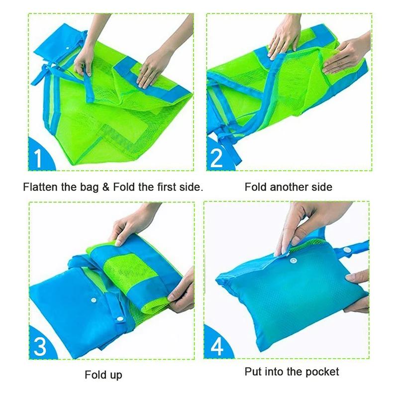 Children Sand Away Protable Mesh Bag Kids Toys Storage Bags Swimming Large Beach Bag for Towels Women Cosmetic Makeup Bag
