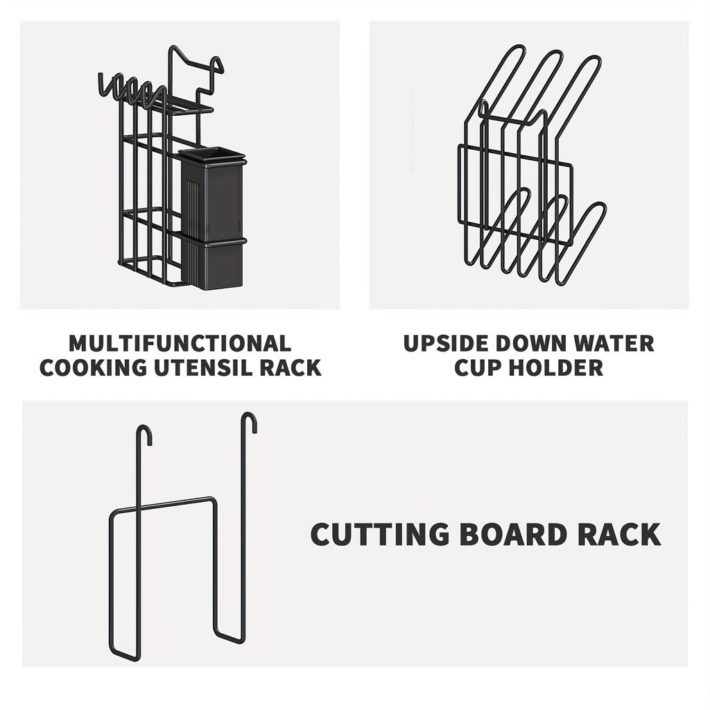 1 шт. 3-уровневая сушилка для посуды со столовыми приборами и подстаканниками — очень большая и многофункциональная
