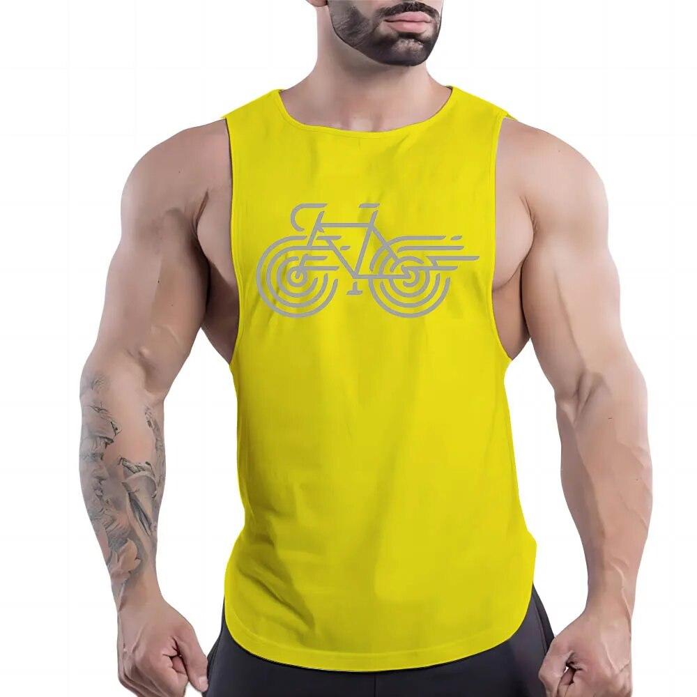 Four Seasons Men's Fitness Vest Comfortable Casual 2D Printed Multi-color Outdoor Sports Breathable Quick Drying Men's Vest