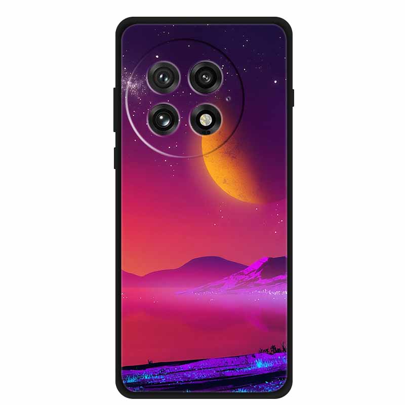 Чехол For OnePlus13 5G Чехол OnePlus 13R Черный Силиконовый Мягкий Цветок Модный ТПУ Задняя Крышка Для OnePlus13 13R Чехол Защитный Capa