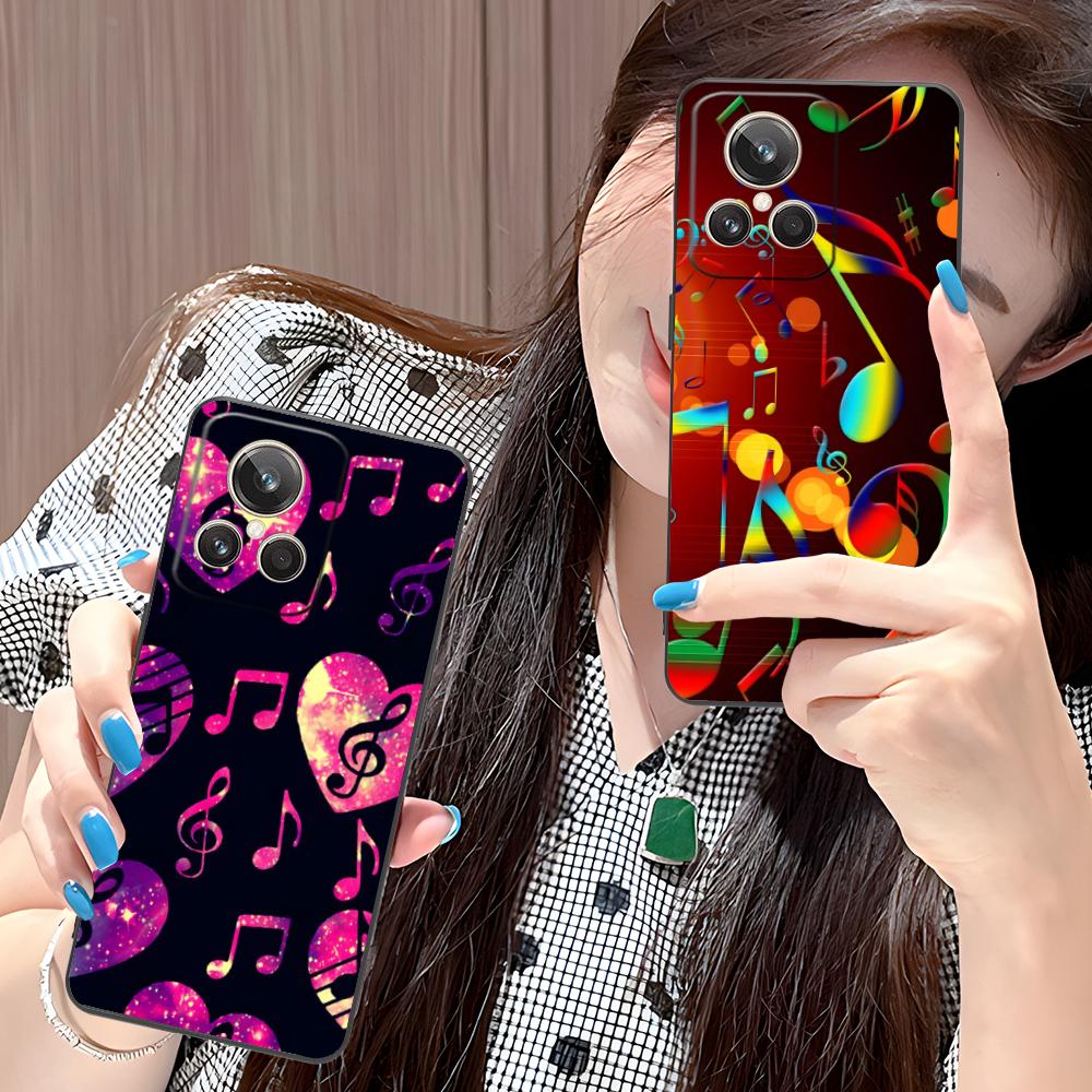 Чехол для мобильного телефона с нотным станом для Realme 15 14 13 12 11 10 9 Pro Plus T i Lite 5G Цветная печать Чехол Чехол Роскошный