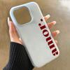 Красный чехол для телефона с принтом букв "Amor." для iPhone 17 16 Pro Max 15 14 Plus 13 12 11 XS XR 16E 17 Air, 2-в-1, мягкий