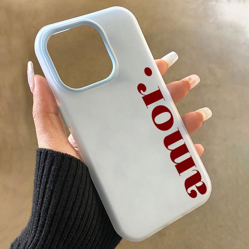 Красный чехол для телефона с принтом букв "Amor." для iPhone 17 16 Pro Max 15 14 Plus 13 12 11 XS XR 16E 17 Air, 2-в-1, мягкий