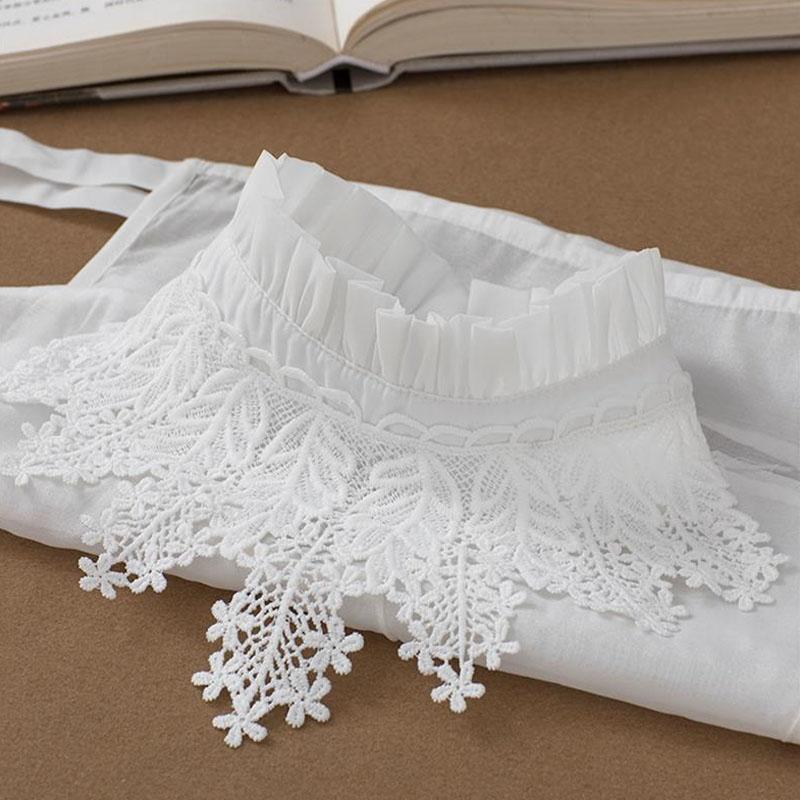 Women Fake Collar Half Shirt Ladies Shirt Fake False Collar For Women Black Woman Detachable Collar Lace Lapel Faux Col Tie