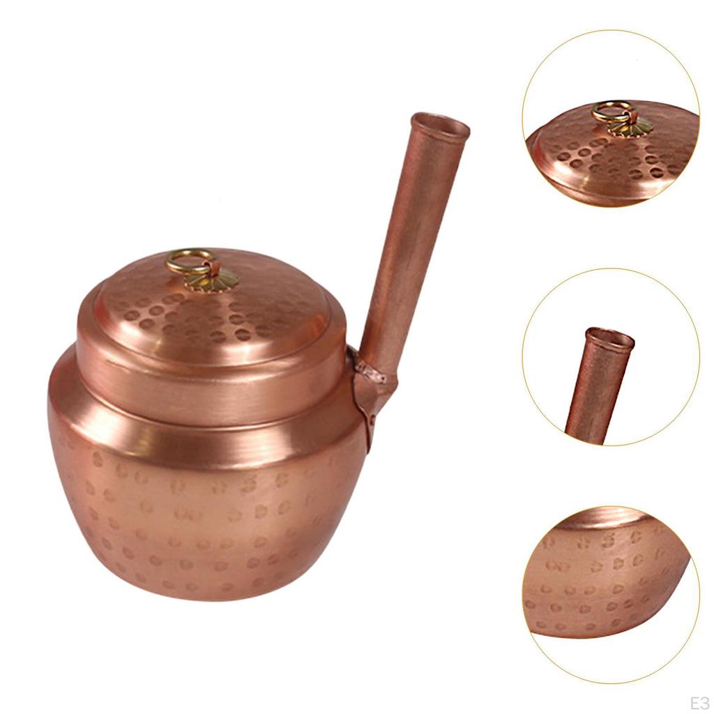 Copper Pot with Lid Single Person Nonstick Cookware Soup Stew Pan for