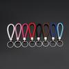 Solid Color Woven Leather Key Pendant for Men and Women - Couple's Metal Keyring Accessory