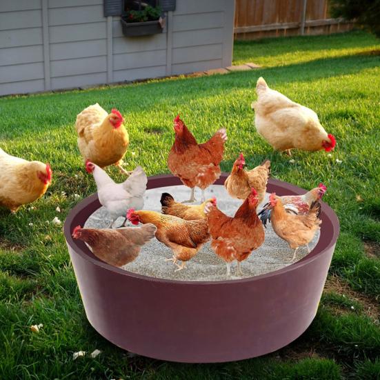 25-дюймовая ванна для куриной пыли, силиконовая, регулируемая, бездонная, ванна для куриной пыли, контейнер для чистки петухов и кур, аксессуар для курятника