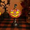Resin Pumpkin Halloween Vintage Table Lamp Colored Glass Style Night Light Atmosphere Home Decor Ornament