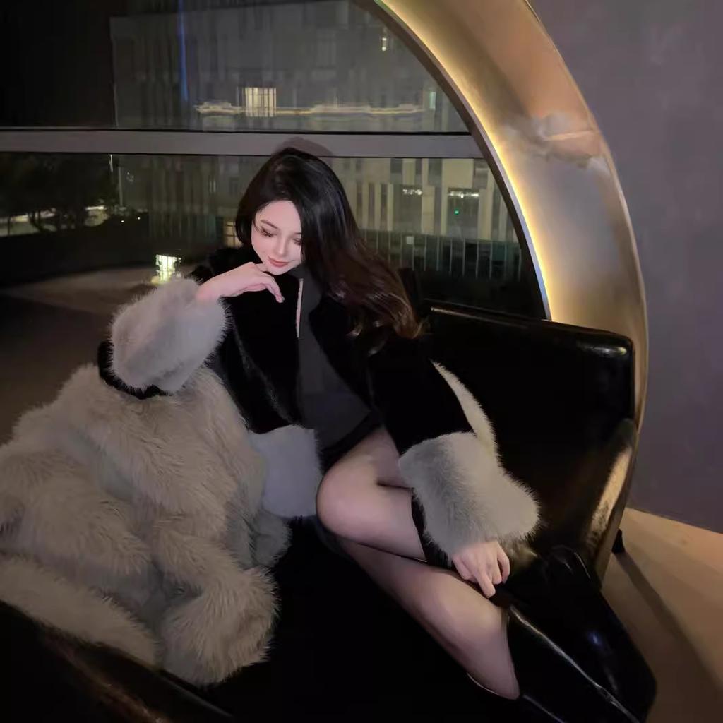 Осень и зима новый черный меховой пальто женский защита окружающей среды норка короткая Интернет знаменитость мех маленький рост женский топ